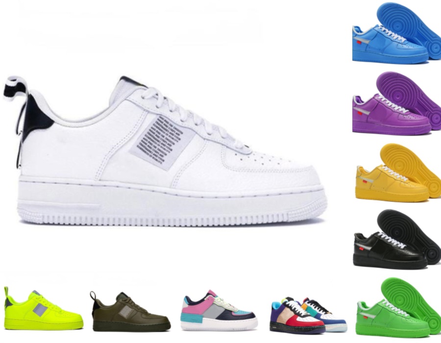 

Men Women High Quality classic One 1 Running Shoes Low Cut All White Black green Purple Triple mens outdoor Trainers Sneakers Size 36-45, White;red