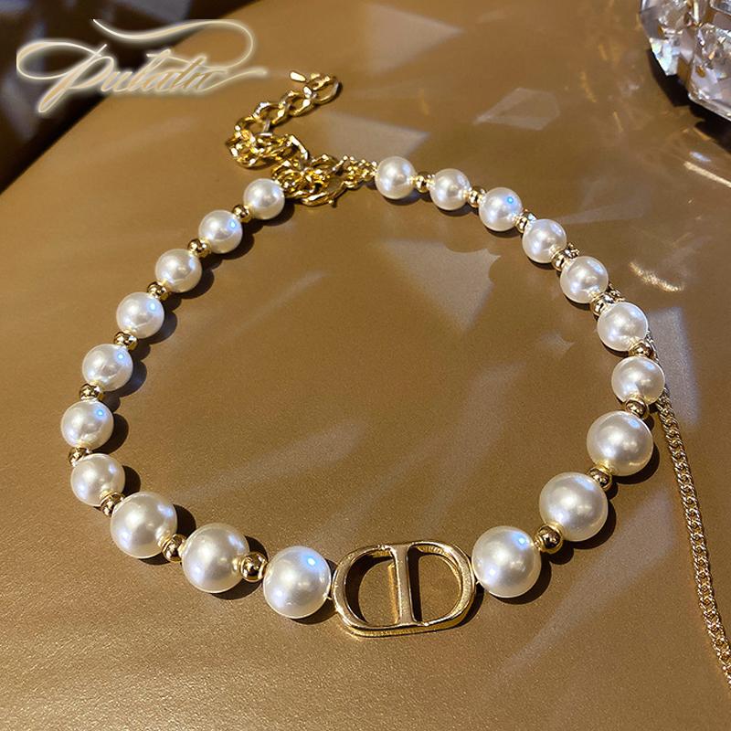 

Chains PULATU Pearl Necklace Korean Fashion Jewelry Luxury For Women Personalized Vintage Strand Collares Para Mujer