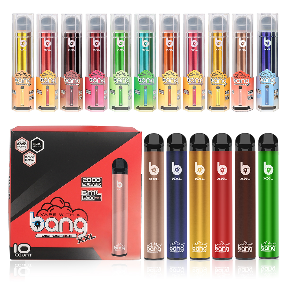 

Stock In USA Puff Bars Bang XXL XXTRA 2000 Puffs Disposable Vape Pen E Cigarette Wholesale 800mAh Battery 6ml Pod Cartridges Pre-filled Vapor Portable Vaporizer Kits