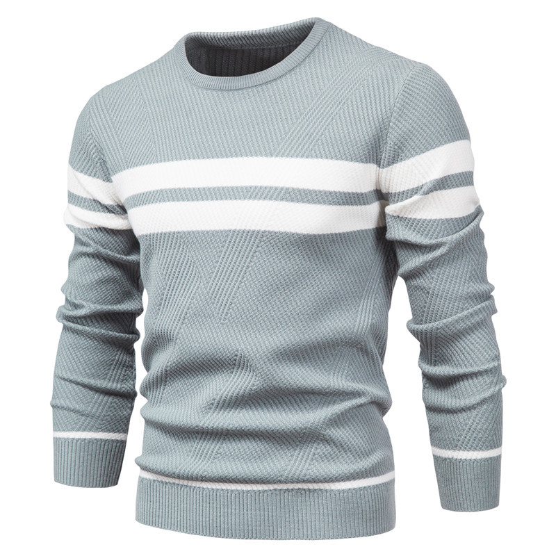 

Men's Pullover Sweater Knitted Striped Stylish Long Sleeve Sweater Cardigans Crew Neck Fall Winter Blue Black Beige, White;black