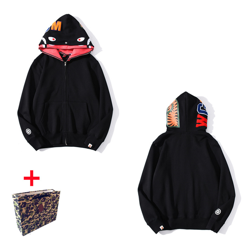 

apes Men's Hoodies women's cardigan hooded sweater zipper jacket shark starry sky luminous camouflage Bring tote bag M-3XL 0201, 1pcs buttons