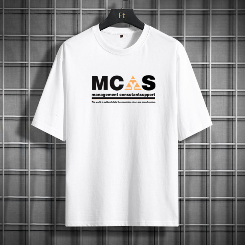 pure cotton tshirt mens summer shortsleeved fashion casual round neck loose korean style top clothes-image-700659471