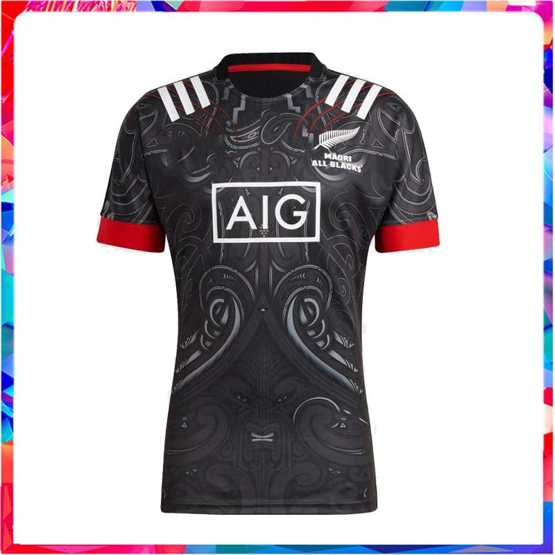 

Men' T-Shirts All Blacks 2021 Zealand Maori Home Shirt Short-sleeved Male Jersey, Black