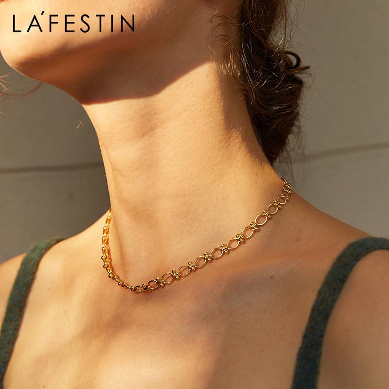 

Bag Parts & Accessories LA FESTINOriginal Limited Edition Niche Design Necklace 2021 Female Fashion Ins Simple Jewelry Retro Length: 54CM, Black