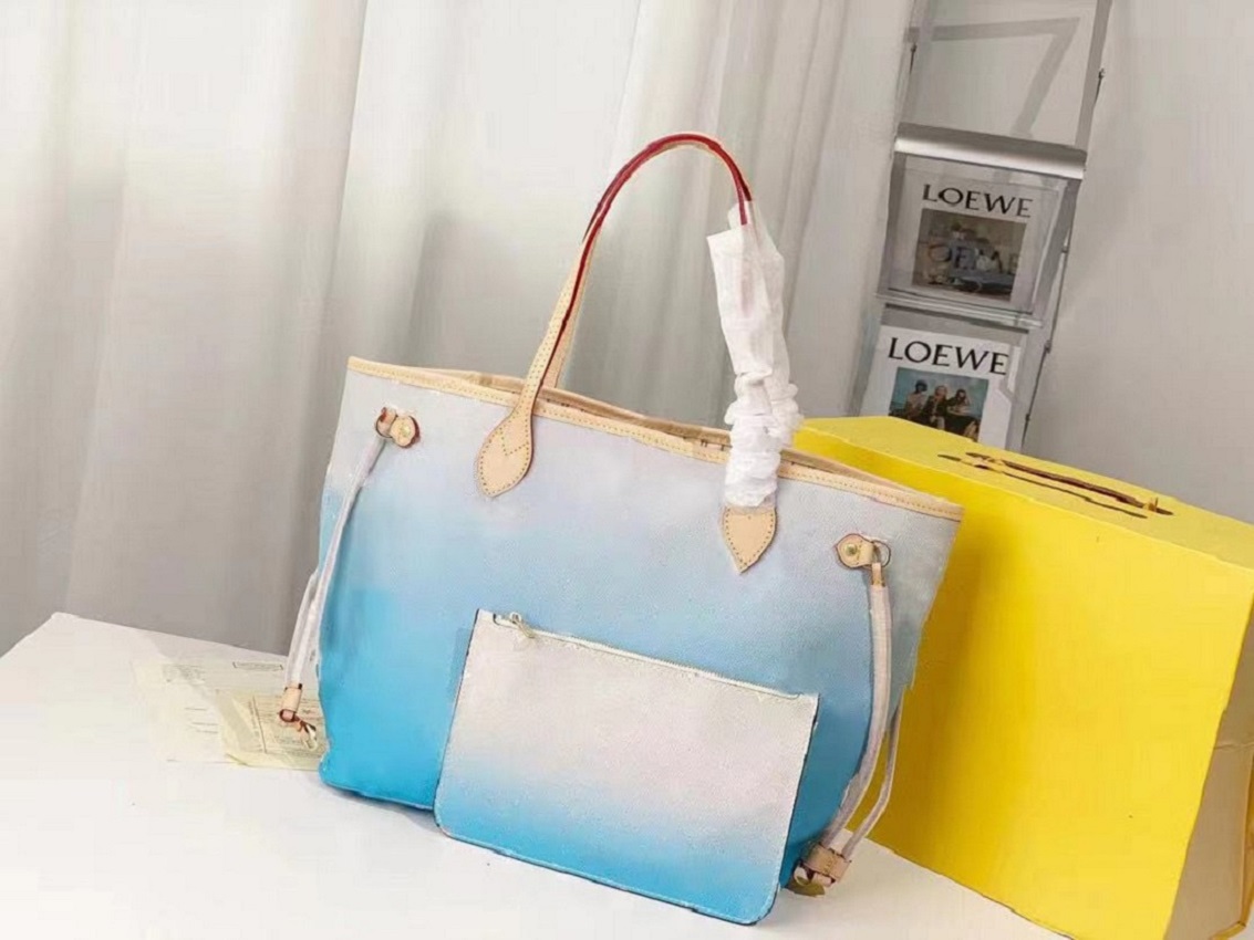 

Classic Luxurys Luxury Designer Clutch Shopping Bag Never Fulls Mm Genuine Leather Handbag Fashion Handbags Shoulder Bags Free Ship, Blue #41605