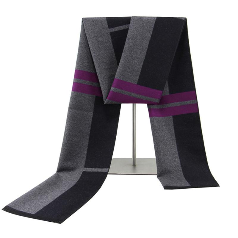 

Scarves Young Boy Thick Soft Warm Long Men Scarf With Purple Strips Imitation Cashmere Shawl Wrap 30*180cm Christmas Gift