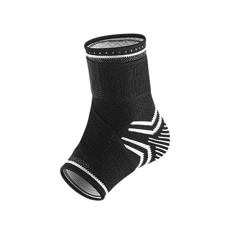 

Sports Foot Ankle Brace Nylon Compression Knit Breathable Basketball Football Highly Elastic Ankle Support Protector Strap, Black (1 piece)