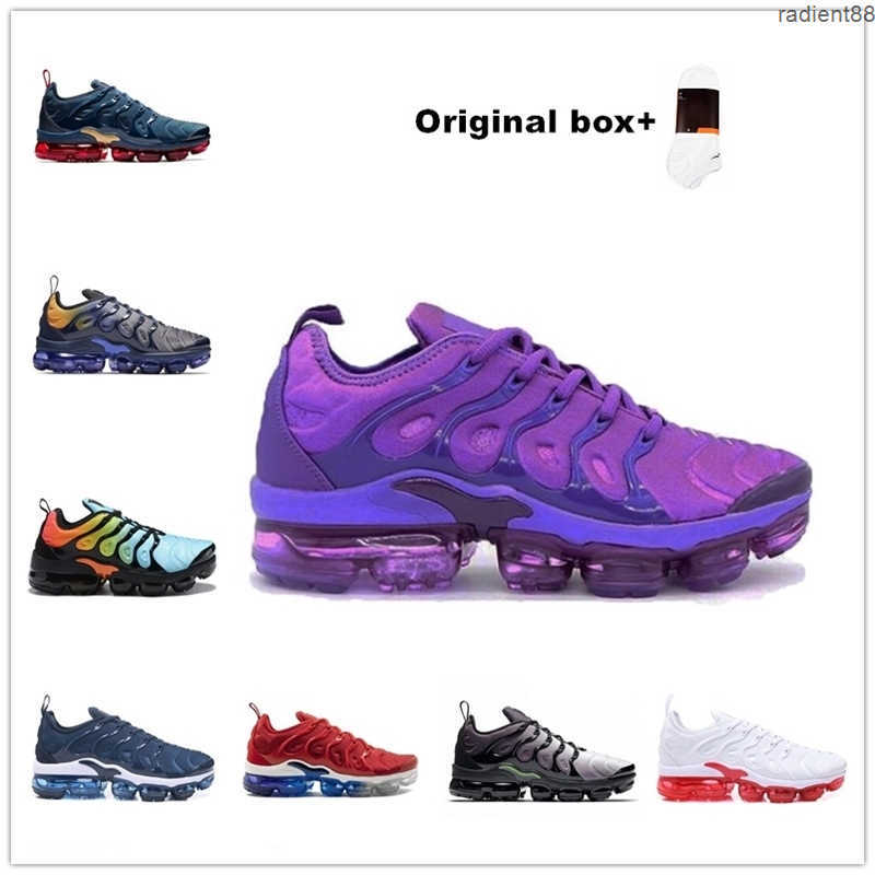 

[With box]TN Plus Bumblebee Mens WomensAir Cushion Shoes Olive In Metallic Silver For Triple Black All White Wine Red Rainbow Chaussures, Customize