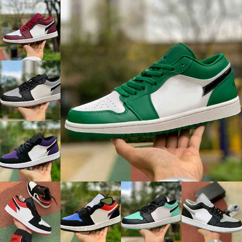 

2021 Low 1 1s University Blue Men Basketball Shoes Black Toe Court Purple White UNC Light Smoke Grey Bred Hyper Royal Laser Orange Women Sne