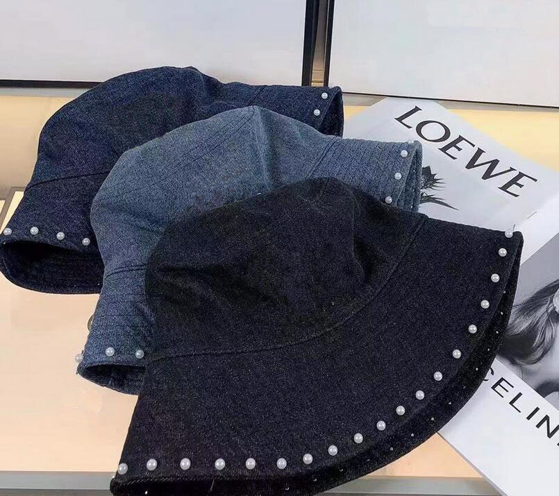 

Men Women C Designers Wide Brim Hats Fashion Patchwork Washed Denim Bucket Hat Brand Designer Letters Cotton Outdoor Casual Beach Fishing Cap, Blue;gray