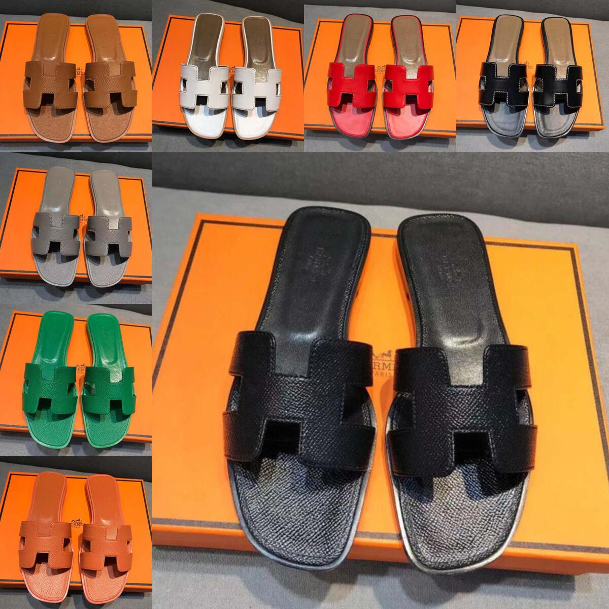 

H Womens Summer Sandals Beach Slide Slippers Crocodile Skin Leather Flip Flops Sexy Heels Ladies Sandali Fashion Designs Orange Scuffs Shoes, 29