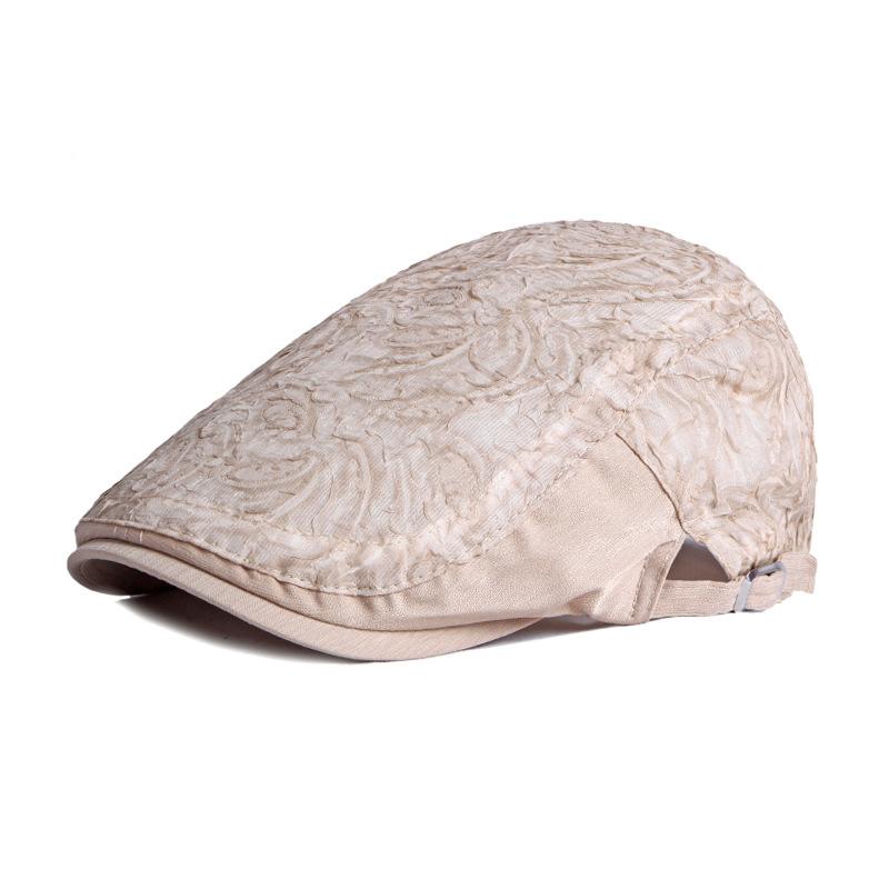 

Berets Lace Floral Caps For Men Women Adjustabl Summer Casual Unisex Breathable Peaked Cap Boina Casquette Flat, White