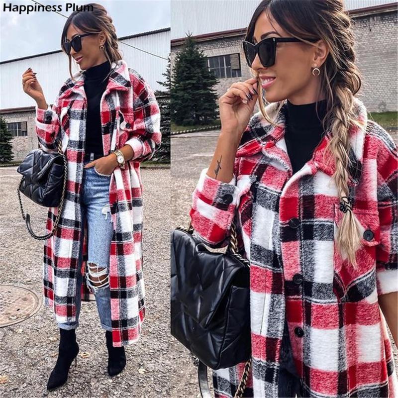 long red plaid coat