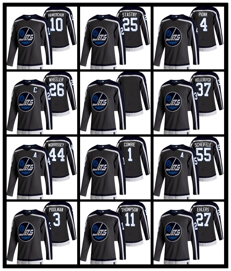 

Winnipeg Jets 2021 Reverse Retro Jersey 13 Pierre-Luc Dubois 26 Blake Wheeler 55 Mark Scheifele 29 Laine 37 Hellebuyck hockey Jerseys, Black;red