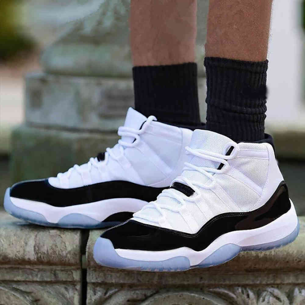 

Jumpman 11 11s Concord mans womans Basketball shoes White black Fashion Sport Trainers Carbon plate sole, #1