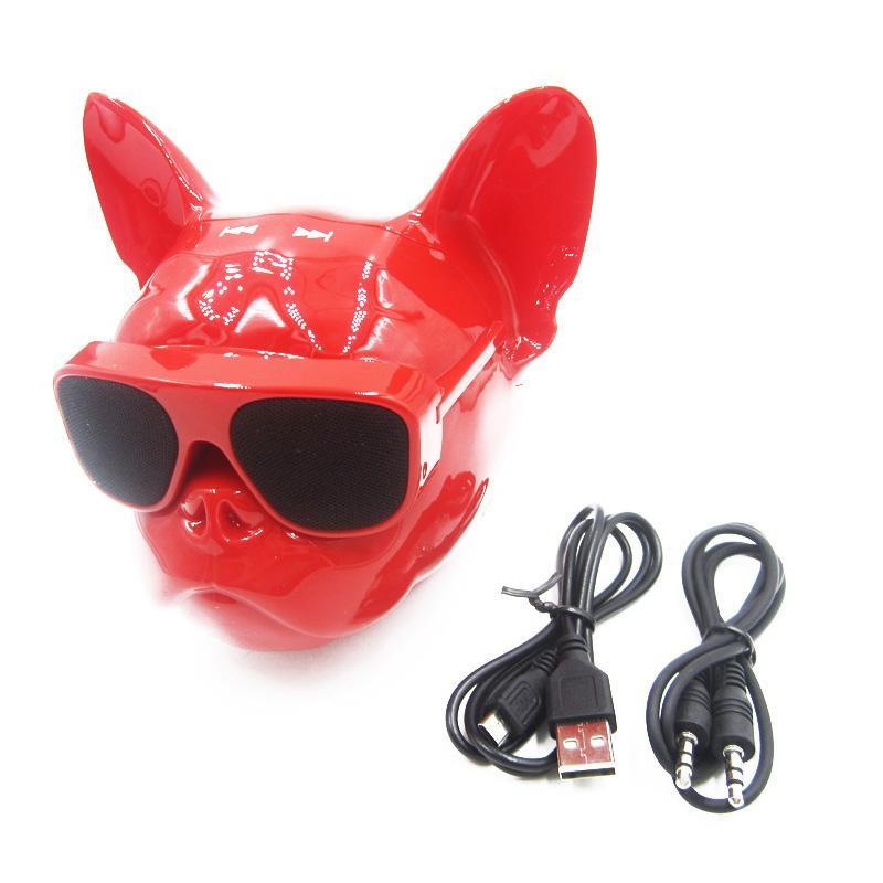 Fashion Aerobull Dog Head Bluetooth 4.1 Bulldog wireless Bluetooth speaker HIFI subwoofer support U disk TF card-image-721337994
