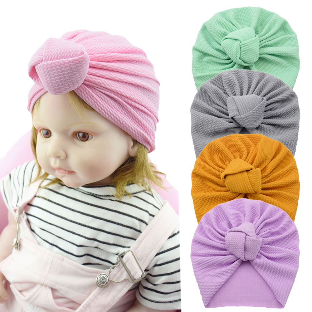 

Baby Hat Girl Boy Headwrap With Knot Hair Accessory Turban Indian Soft Elastic Beanie Super Stretch For Party Ins, Mix randomly
