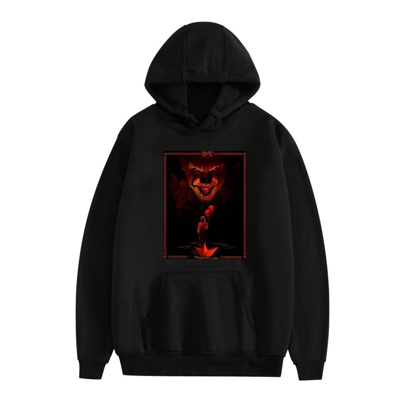 

It - Chapter two fashion loose men's and women's Hooded Sweater, Black a