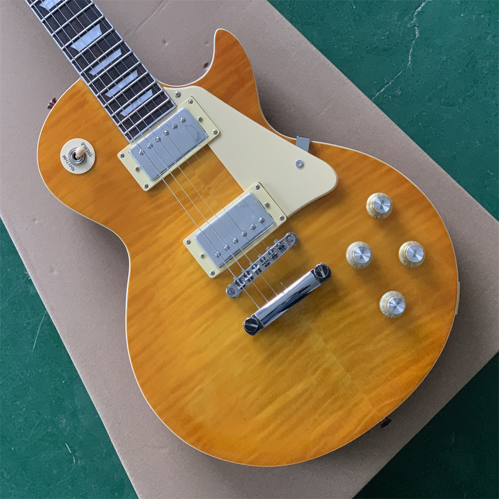 

new real truss rod VS vintage sunburst standard flamed top slash guitar brown Mahogany body maple top high quality