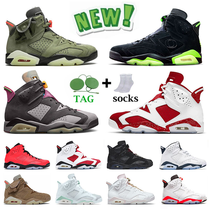 

6 Jumpman Authentic Basketball Shoes For Mens 6s VI Midnight Navy Cactus Jack Black Infrared Designer UNC All Sta Red Oreo Sports Sneakers Trainers Size 36-46, A1 floral 36-47