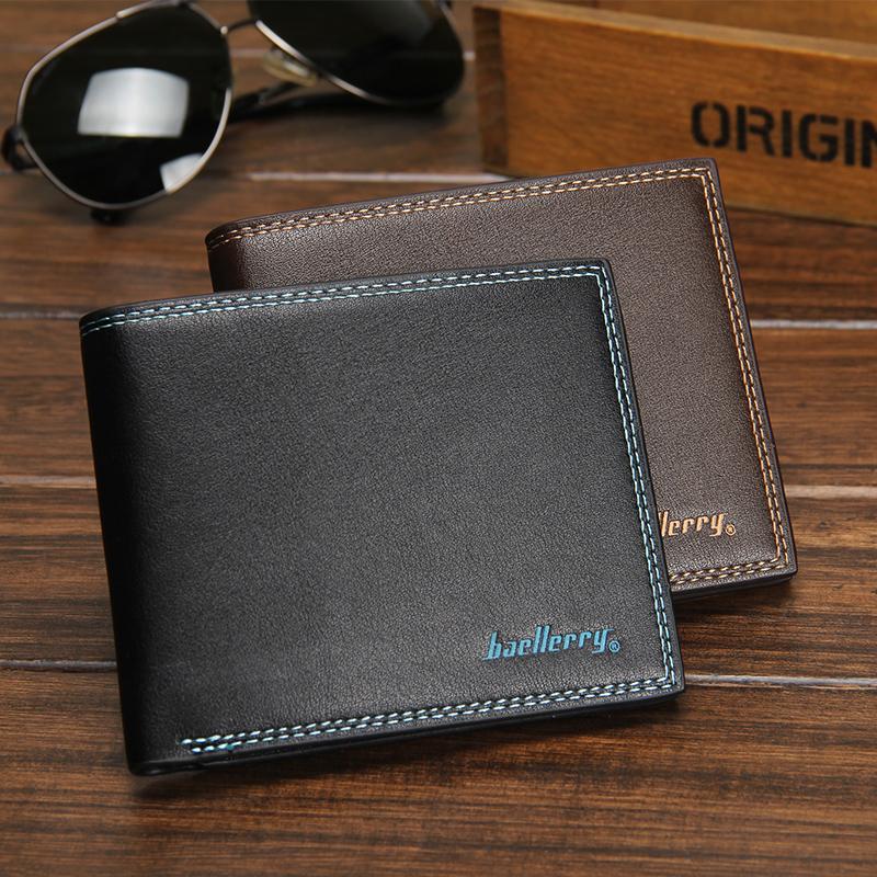 

Wallets Brand Designer Small Short Leather Bifold Men Wallet Male Coin Purse Bag Cuzdan Vallet Card Money Perse Walet Portomonee, Red;black