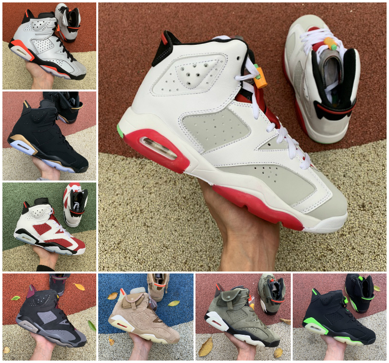 

2022 Fashion British Khaki 6s Basketball Shoes Jumpman 6 UNC Blue Gold HOOps Carmine Quai54 Sail Black Infrared Bordeaux Tech Chrome Hare OreO Mens Trainers Sneakers, Bubble package bag