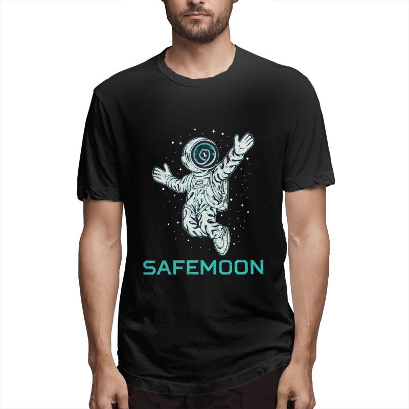 

Safemoon Cryptocurrency Blockchain Graphic Tee Men's Short Sleeve T-shirt Funny Tops T-Shirts, White;black