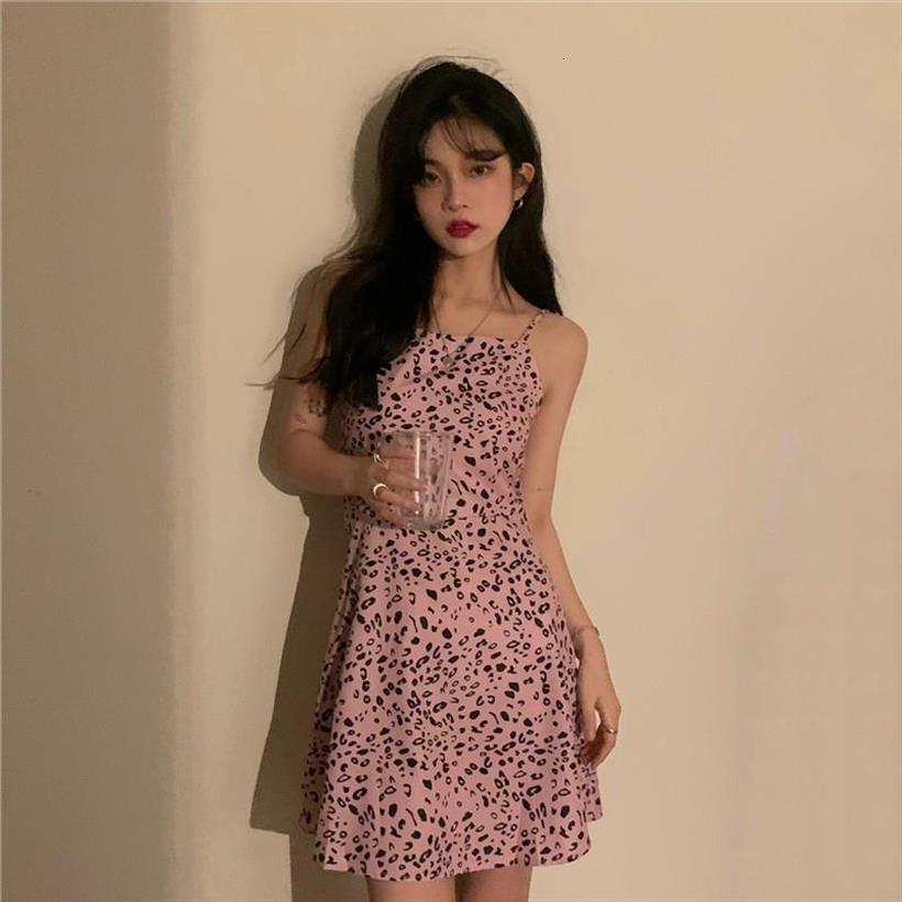 

summer pink spaghetti strap womens dress mini fashion sleeveless casual a line lady streetwear clothes, Black;gray