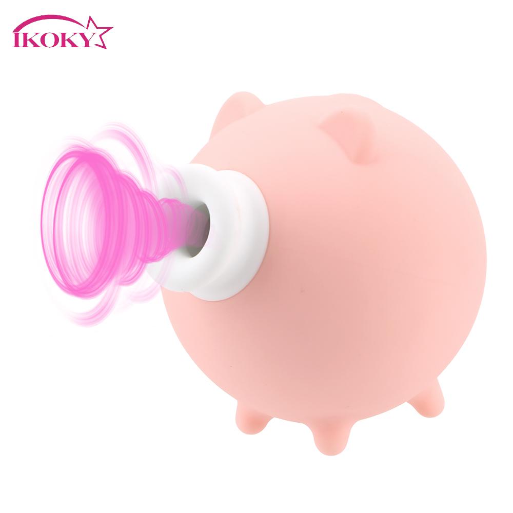 

IKOKY Cute Pig Dildo Sucker Vibrator For Clitoris Nipples 10 Frequency Breast Massager Sex Toys For Women