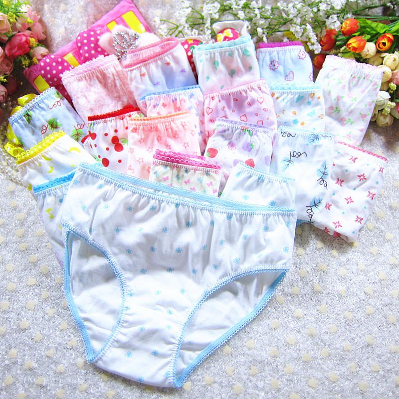 

Panties 12pcs/Lot Girl Cotton Briefs Cute Flowers Baby Kids Underwear Size 110-150 For 3-12T, As pic