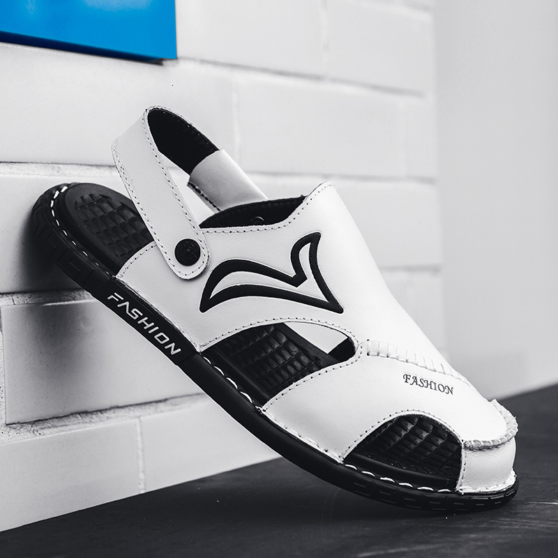 

Slippers Men's sandals summer Baotou hollow fashion beach shoes soft sole comfortable casual men's trend A8C1, 1# shoe box