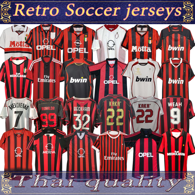 

Retro 1990 2000 1962 1963 2007 2002 2003 2004 AC MILAN Gullit SOCCER JERSEY 1988 96 97 Van Basten KAKA Inzaghi football shirt, Black;yellow