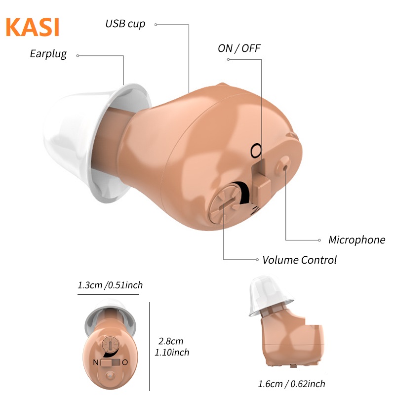 

Invisible Hearing Aid Portable Personal Small stereo Sound Amplifier Ear Tone Volume the elderly Hear Improve Speech ResolvingScouts