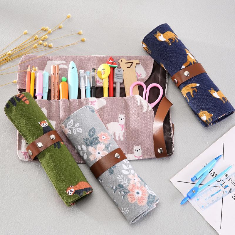 

Storage Bags 2022 Small Fresh Creative Bandage Roller Shutter Pencil Case Curtain Multifunctional Makeup Brush Bag