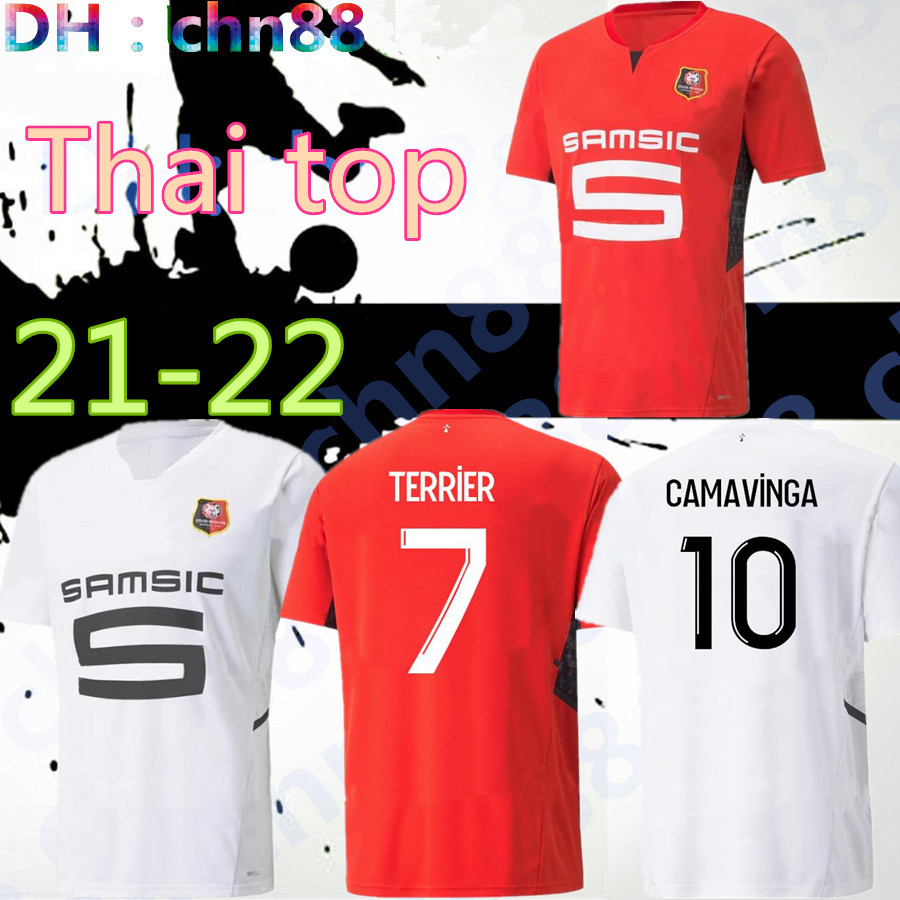 

Stade Rennais CAMAVINGA 120th Soccer Jersey DOKU 2021 22 Rennes BOURIGEAUD Maillots De Foot GUIRASSY TRUFFERT TERRIER MAOUASSA NZONZI AGUERD Football Shirt Kit, Image