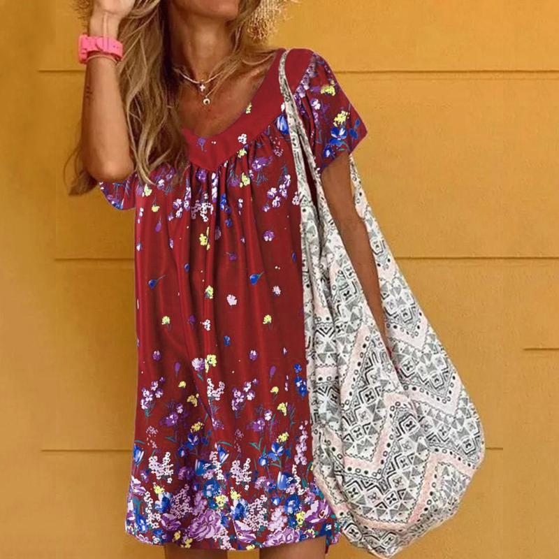 

Women' T-Shirt Women Floral Print Tshirts Ropa Mujer Verano 2021 Casual Loose Summer Temperament Short Sleeve Blanc Femme, Blue