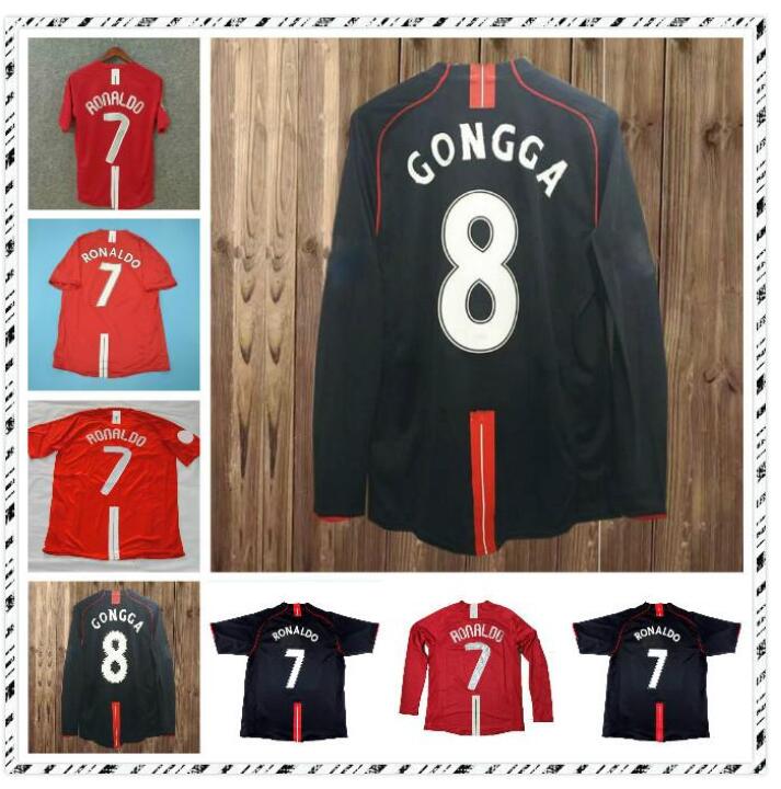 

Long sleeve Retro classic 2007 2008 2009 soccer jerseys Manchester ROONEY SCHOLES GIGGS RONALDO 07/09 united football shirt, Gold