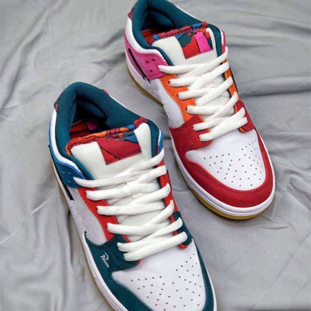 

Classical Parra x Duck low dunks running shoes Chunky Dunky Men womens Basketball Trainers Blue pink Multi color splicing Kentucky UNC hsltrade88