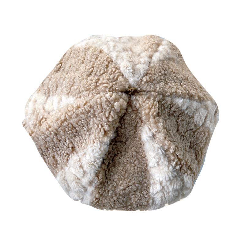 

Berets Lovely Color-blocking Beret Classy Painter Hat All-match Solid Color Octagonal For Halloween Christmas Year, White
