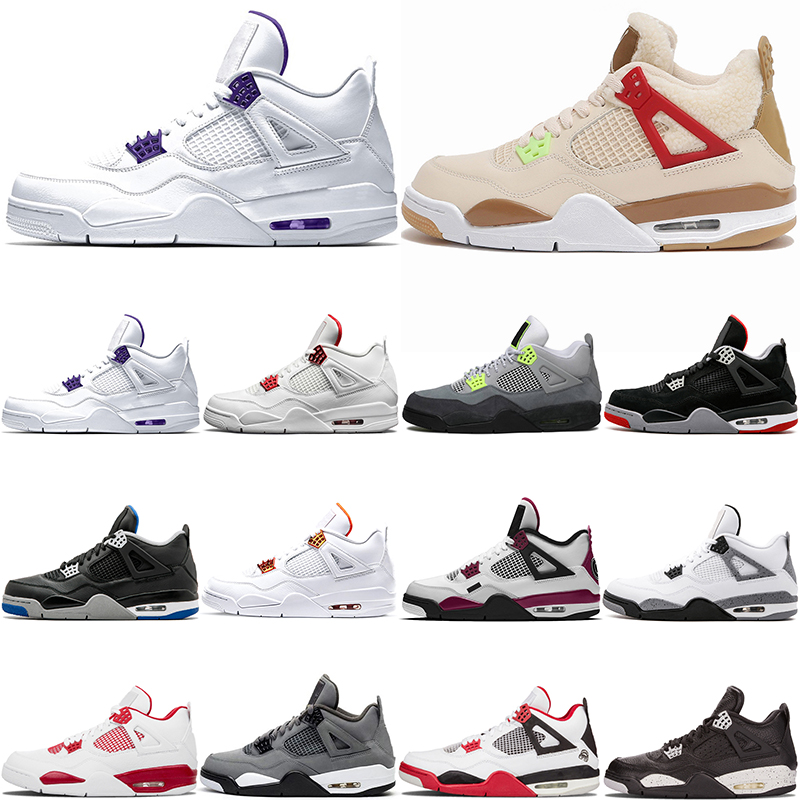 

basketball shoes 4 4s Black Cat Pure Money Pine Green oreo Fire Red Cool Grey White Cement orange metallic bred Neon trainers sneakers men, Alternate motorsport