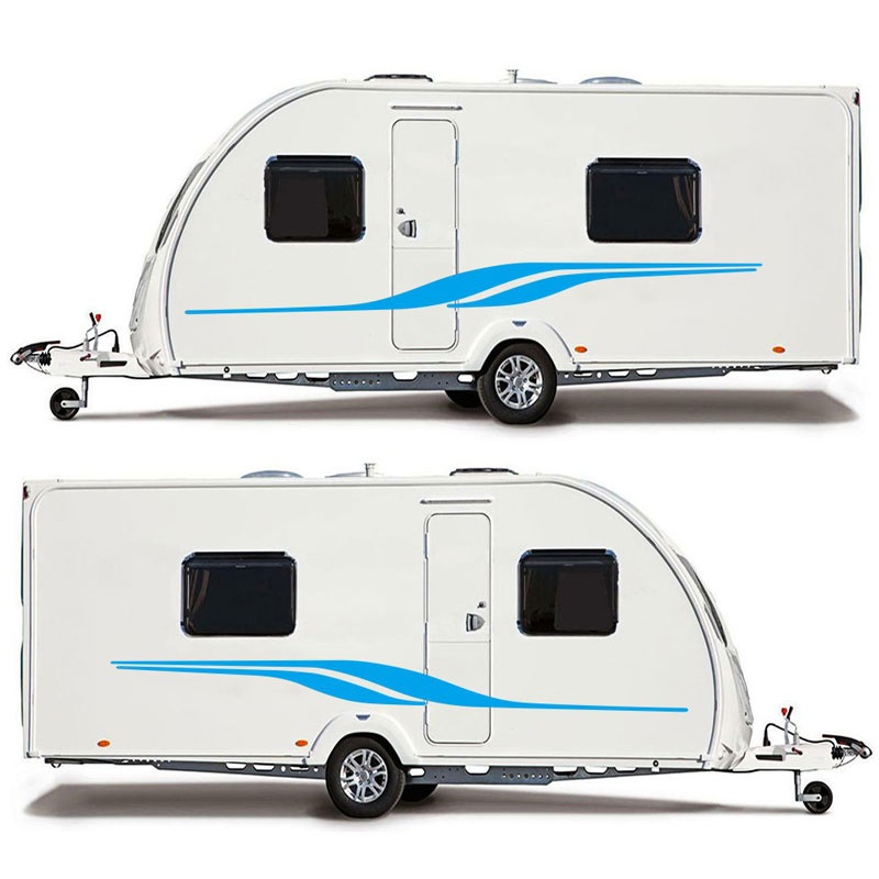 2PC/Set MOTORHOME CARAVAN VINYL GRAPHICS KIT DECALS STICKERS STRIPES-image-725531369
