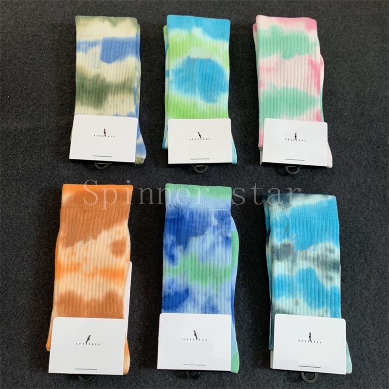 

Youth Socks Long Barrel Tie Dye Fashion Trend Sports Running Comfortable Breathable, Black;white