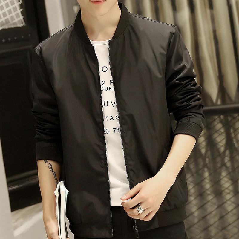 

Men's Jackets 2022 Autumn Bomber Solid Fashion Thin Type Coats Male Casual Slim Stand Collar Jacket Men Windbreaker, Black;brown