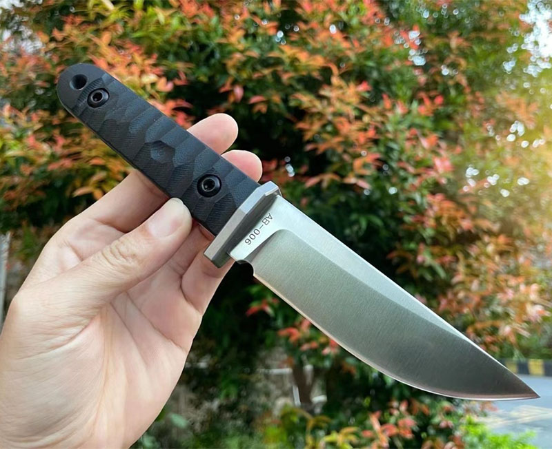 

High End Survival Straight Tactical Knife DC53 Satin Drop Point Blade Full Tang G10 Handle Fixed Blade Knives With Kydex