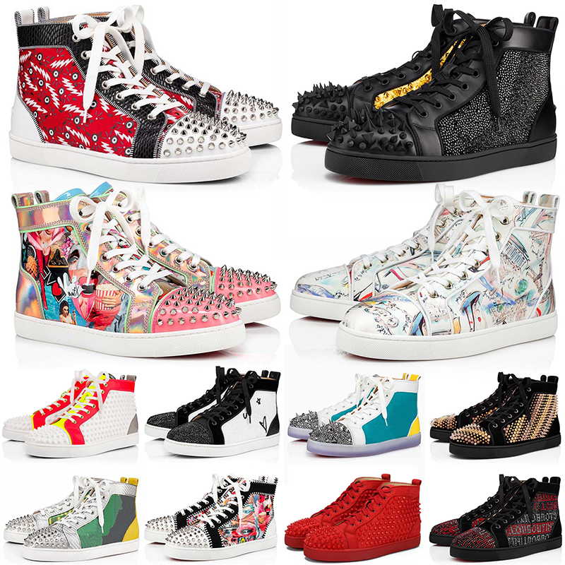 

Authentic Brand Luxury Designer Casual Shoes Red Bottoms Mens Women Leather Suede Studded Spikes Loafers Big Size 13 Sneakers Sp, Item.39