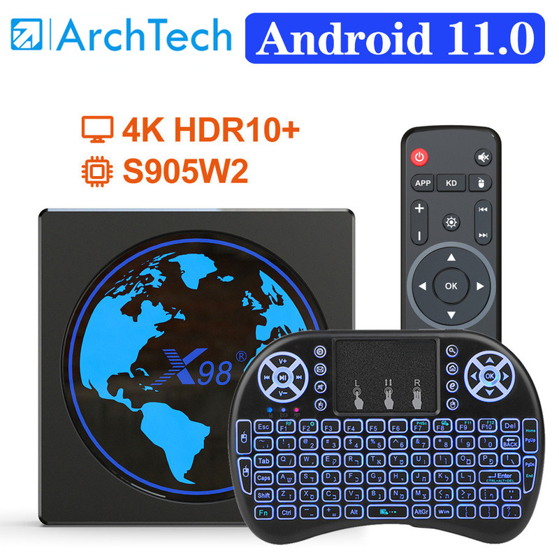 

X98 mini Smart TV Box Android 11 4G 64GB Amlogic S905W2 X98mini AV1 Wifi BT H.265 Youtube Media Player 4GB32GB Set TopBox
