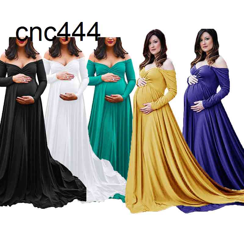

Photography Maternity Clothes Gown For Photo Shoot Pregnant Pregnancy Clothing Dress, White