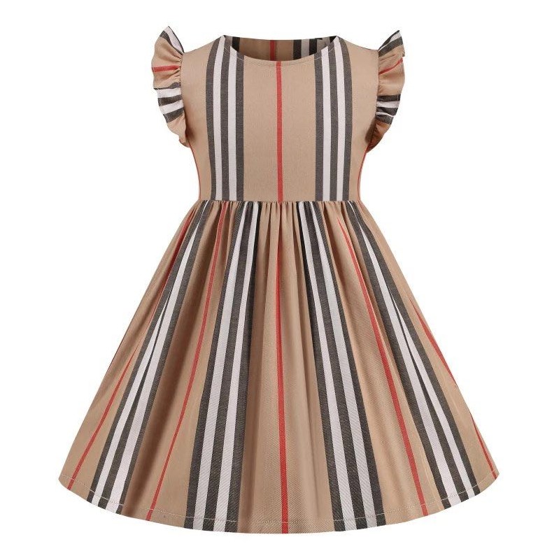 

Cute Baby Girls Striped Princess Dress Great Quality Summer Girl Sleeveless Vest Dresses Kids Casual Skirts Children Cotton Skirt 2-7 Years, As picture