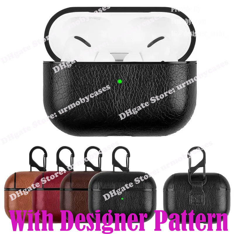 

PU Leather Case for Airpods Pro Luxury Protective Cover with Anti-lost Buckle for Air Pods 2 1 3 Headphone Earpods Fundas