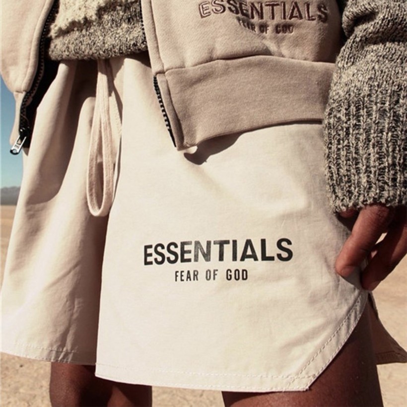 

Men's Shorts Fog fear of God essentials fitness Stretch Shorts men's pants sports Capris1P38, White;black